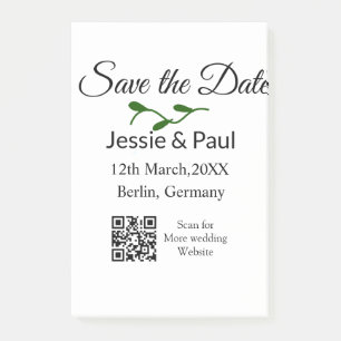 Post-it® Enregistrer la date ajouter nom du couple code q r