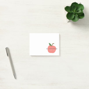 Post-it® Enseignant Apple   Nom moderne Merci migre Amusant
