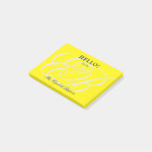 Post-it® Enseignant de l'école Bonjour Monogramme Jaune (Incliné)