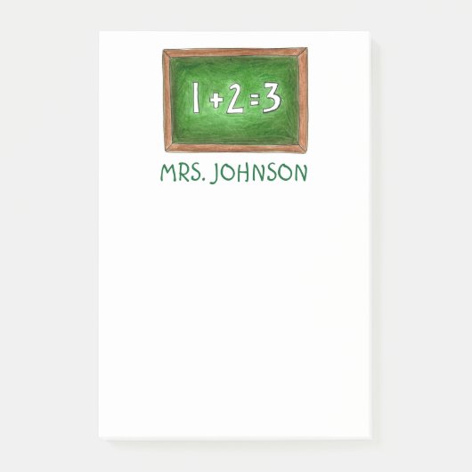 Post-it® Enseignant de l'école de mathématiques d'ardoise (Devant)
