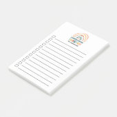 Post-it® Enseignant de maternelle boho arc-en-ciel personna (Incliné)