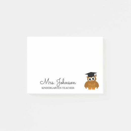 Post-it® Enseignant de maternelle personnalisée chouette ch (Devant)