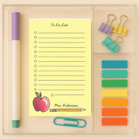 Enseignant de pomme et crayon à faire Liste Jaune 