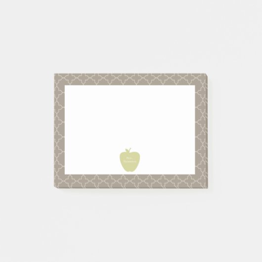 Post-it® Enseignant du Quatrefoil Brown Green Apple (Devant)