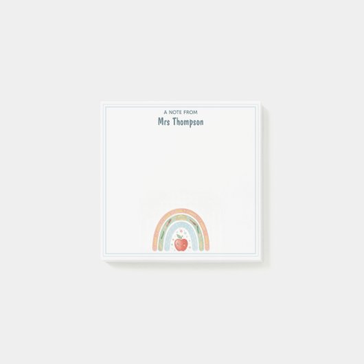 Post-it® Enseignant École Primaire Pomme Arc-en-ciel Mignon (Devant)