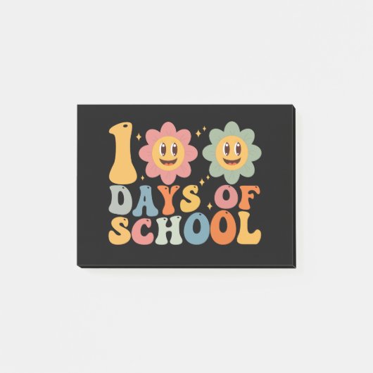 Post-it® Enseignant Enfants Rétro Groovy 100 Jours D'école (Devant)