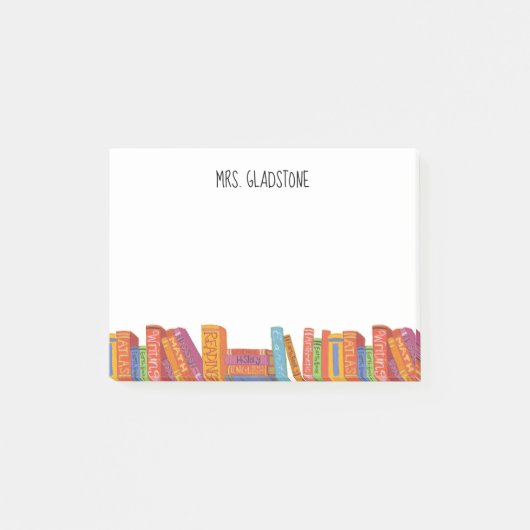 Post-it® Enseignant Livres scolaires Ajouter le nom 4 x 3 (Devant)