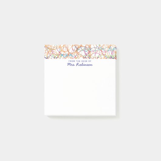 Post-it® Enseignant mignon Scribbles du bureau de 3x3 (Devant)