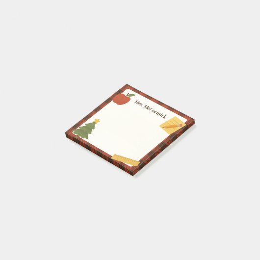 Post-it® Enseignant Noël Vacances Sticky Post-It Notes (Incliné)