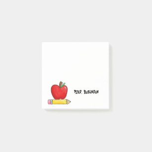 Post-it® Enseignant personnalisé Apple et crayon 3 x 3