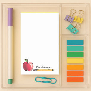 Post-it® Enseignant personnalisé Apple et crayon 4 x 6