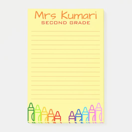 Post-it® Enseignant personnalisé Crayon Design Linked (Devant)