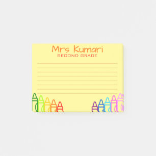 Post-it® Enseignant personnalisé Crayon Design Linked