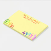 Post-it® Enseignant personnalisé Crayon Design Post-It Note (Incliné)
