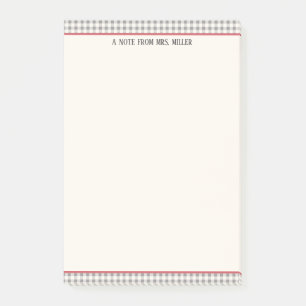 Post-it® Enseignant personnalisé En vichy classique