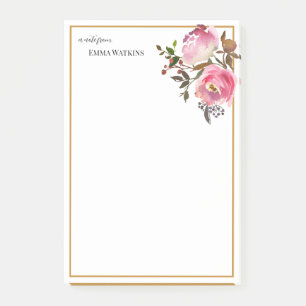 Post-it® Enseignant personnalisé Encadré Roses d'automne