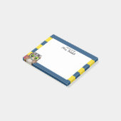 Post-it® Enseignant personnalisé Smart Owl Blue Gold (Incliné)