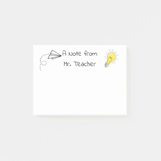 Post-it® ENSEIGNANT POST IT NOTE PERSONNALISÉ avion en papi (Devant)