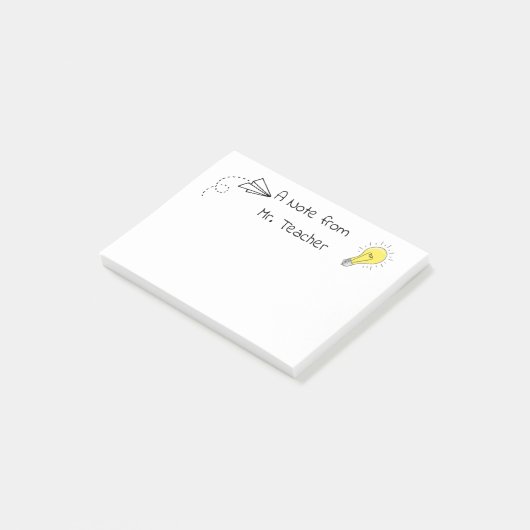 Post-it® ENSEIGNANT POST IT NOTE PERSONNALISÉ avion en papi (Incliné)