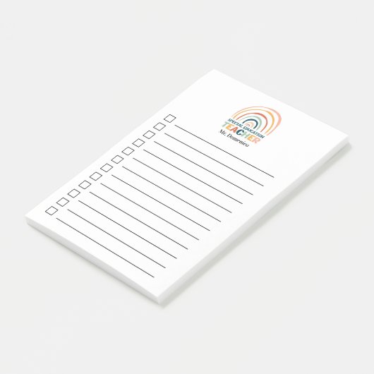 Post-it® Enseignant spécial couleurs rétro boho rainbo (Incliné)