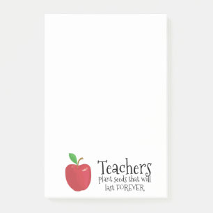 Post-it® Enseignants dit une pomme rouge plante semences