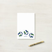 Post-it® entraîneur de volley-ball bleu vert équipe couleur (Sur un bureau)