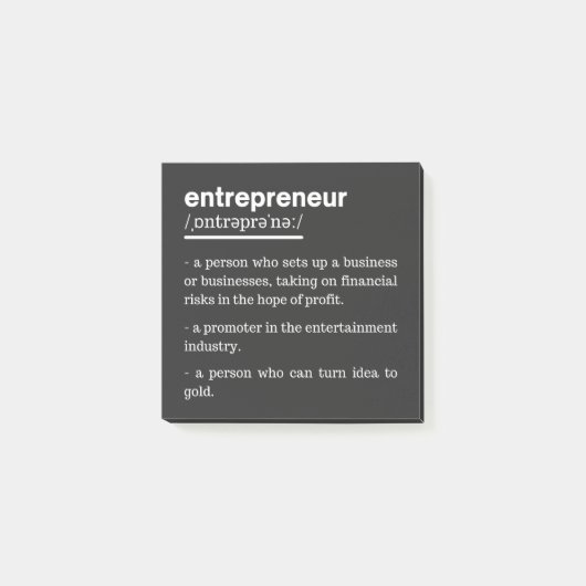 Post-it® Entrepreneur Definition Funny Business Owner Gift (Devant)