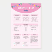 Post-it® Entreprise de babysitting | Note d'information de  (Devant)