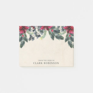 Post-it® Épinette verte Rouge Poinsettie Noël