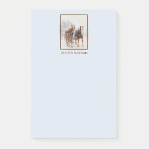 Post-it® Équipe de Belgique de cheval Wintery Christmas Sce