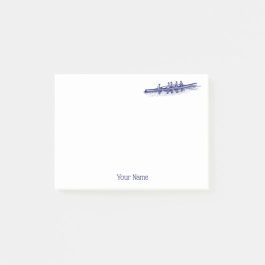 Post-it® Équipe de sports nautiques Blue Rowing Rowers (Devant)