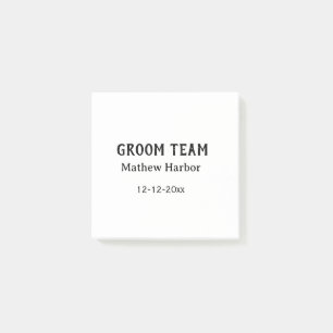 Post-it® Équipe du marié garçon d'honneur nom date enterrem