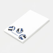 Post-it® équipe noire bleu couleurs entraîneur de volley-ba (Incliné)