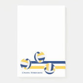 Post-it® équipe or bleu couleurs volleyballs rayures (Devant)