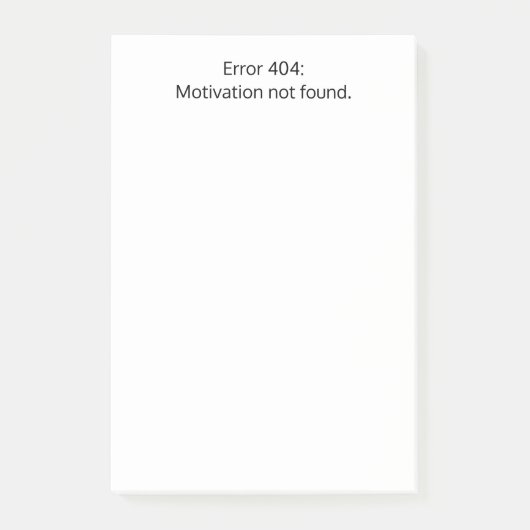 Post-it® Erreur 404 : Motivation introuvable, Drôle, Person (Devant)