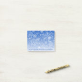 Post-it® Escalier au manuscrit de flocons de neige (Sur un bureau)