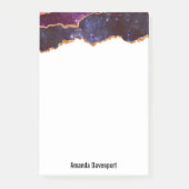 Post-it® Espace bleu et violet et étoiles avec ruban or (Devant)