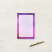 Post-it® Espace rose & violet & Étoiles Faux Galaxy (Sur un bureau)