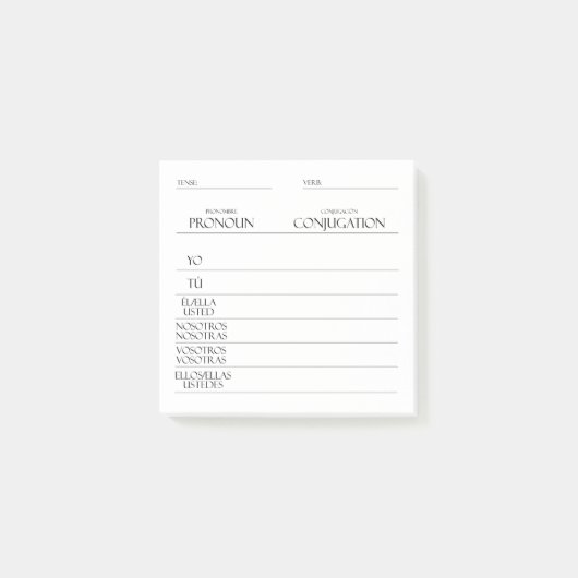 Post-it® Espagnol | Pratique de conciliation Verbes (Devant)