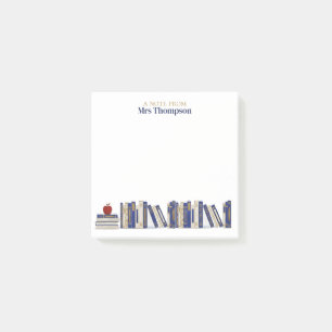 Post-it® Étagère de livres Apple Blue Gold enseignant perso