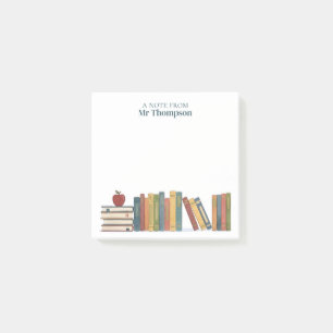 Post-it® Étagère de livres Pomme Rouge Enseignant Personnal