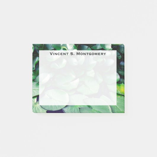 Post-it® Étang de nénuphars vert Monogram (Devant)