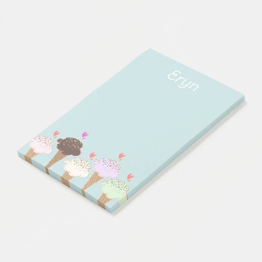 Post-it® Étiquette de cône de glace mignon (Incliné)