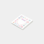 Post-it® étiquette rappel adhésive verte violette cool (Incliné)