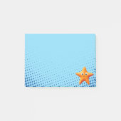 Post-it® Étoile de mer de dessin animé mignon Océan Bleu (Devant)