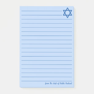 Post-it® Étoile juive de David Custom Blue Lined