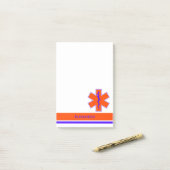 Post-it® Étoile orange et bleue d'ambulance faite sur (Sur un bureau)