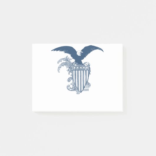 Post-it® Étoiles d'aigle vintage américain Stripes Shield (Devant)
