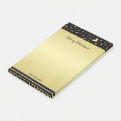 Post-it® Etoiles de Noël brillantes or, pattes sur or et no (Incliné)