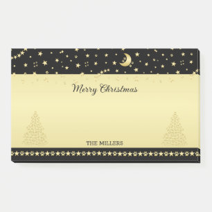 Post-it® Etoiles de Noël brillantes or, pattes sur or et no